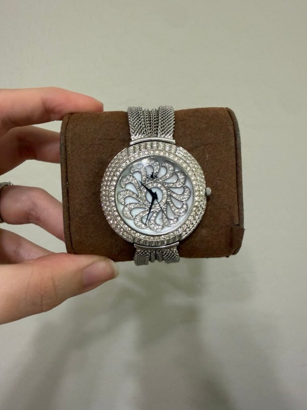 Women's Rhinestone Mesh Band Watch